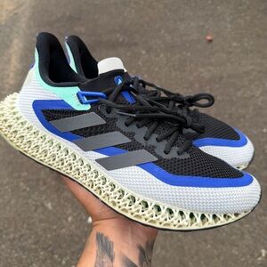Adidas 4DFWD Mens Size 12 Black Lucid Blue Athletic Lace Up Casual Sneakers